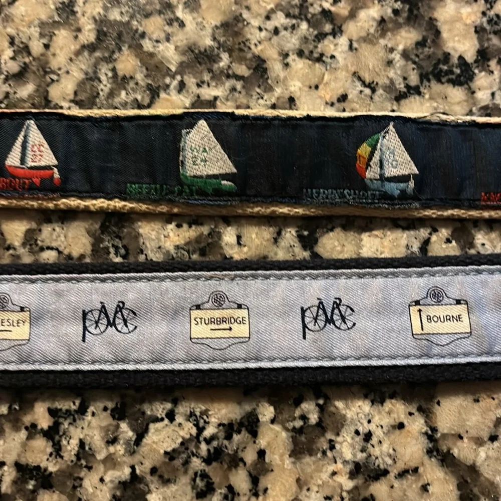2 Nautical Belt Bundle - 1 Vinyard Cape Cod Names 1 Nautical boat Names Preppy